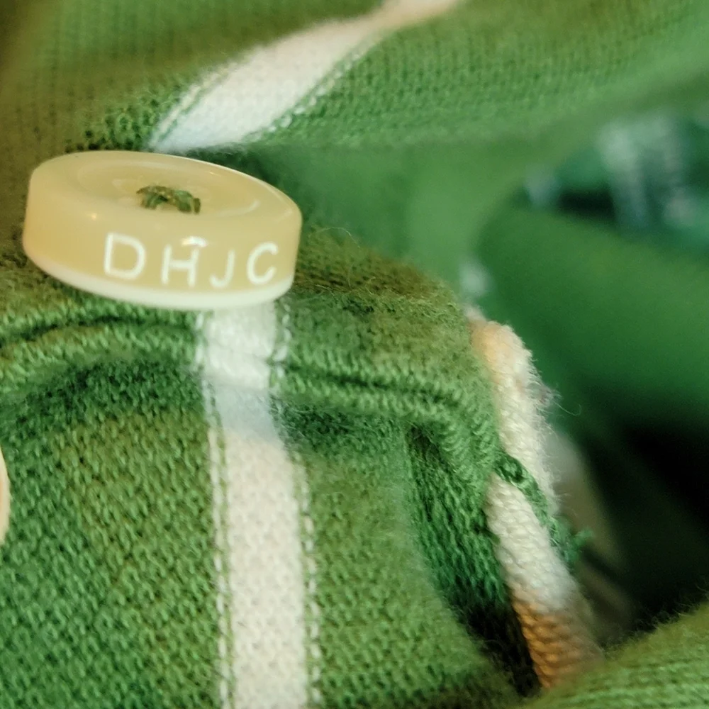 Vintage Duck Head Green Polo with White Stripes